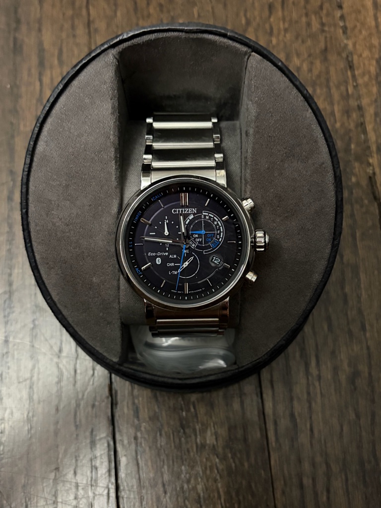 Citizen Stainless Steel Mens Watch With Blue Dial And Silver Bracelet